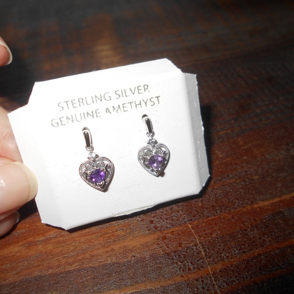 Jewelry - NEW! Sterling Silver & Genuine Amethyst Earrings